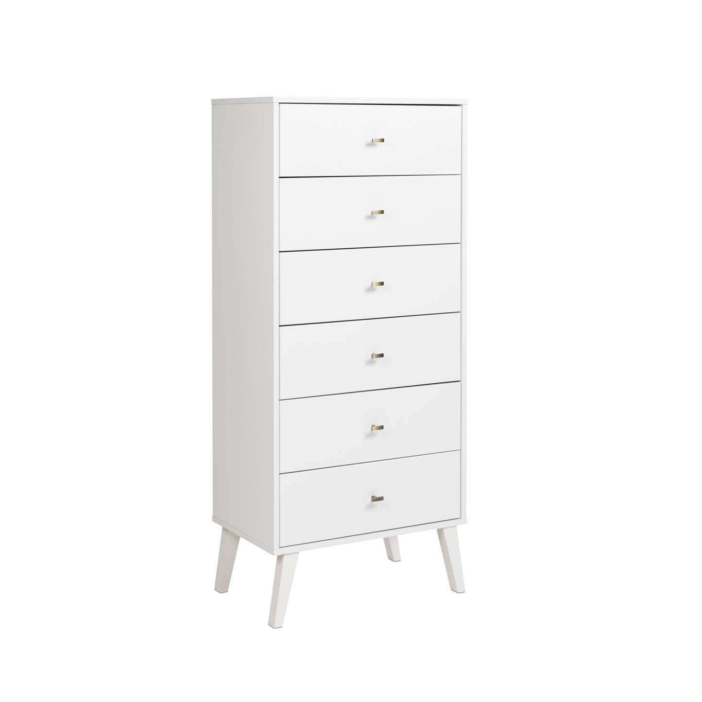Milo Tall 6-Drawer Chest - Blanc|Commode verticale haute Milo à 6 tiroirs - blanche