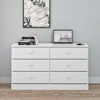 Commode Astrid 6 tiroirs - Blanc|Commode Astrid à 6 tiroirs - blanche