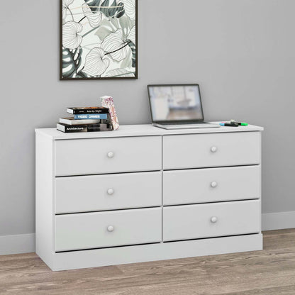 Commode Astrid 6 tiroirs - Blanc|Commode Astrid à 6 tiroirs - blanche