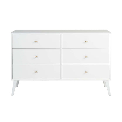 Commode Milo 6 tiroirs - Blanc|Commode Milo à 6 tiroirs - blanche