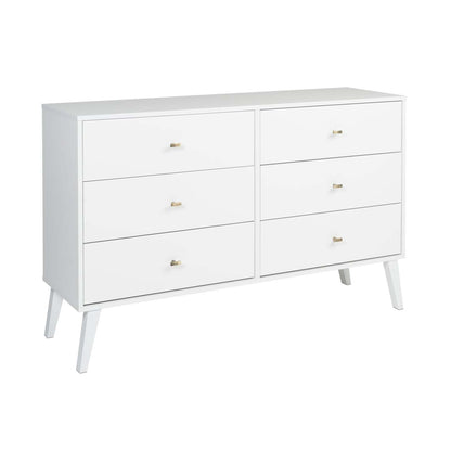 Commode Milo 6 tiroirs - Blanc|Commode Milo à 6 tiroirs - blanche