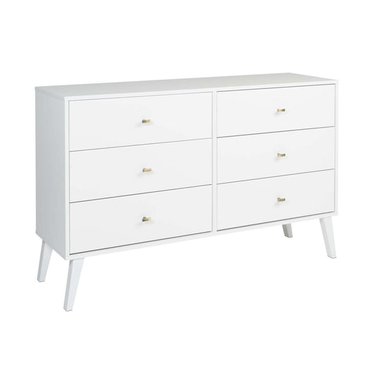 Commode Milo 6 tiroirs - Blanc|Commode Milo à 6 tiroirs - blanche