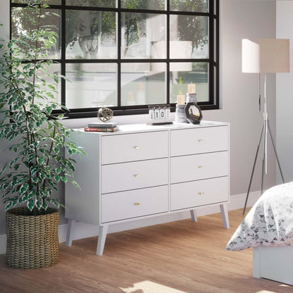 Commode Milo 6 tiroirs - Blanc|Commode Milo à 6 tiroirs - blanche