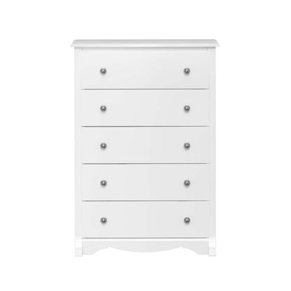 Commode Monterey 5 tiroirs - Blanc|Commode verticale Monterey à 5 tiroirs - blanche