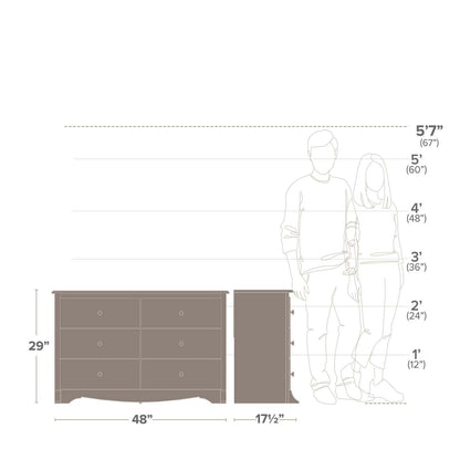 Monterey Kids 6-Drawer Dresser - White|Commode Monterey à 6 tiroirs pour enfants - blanche