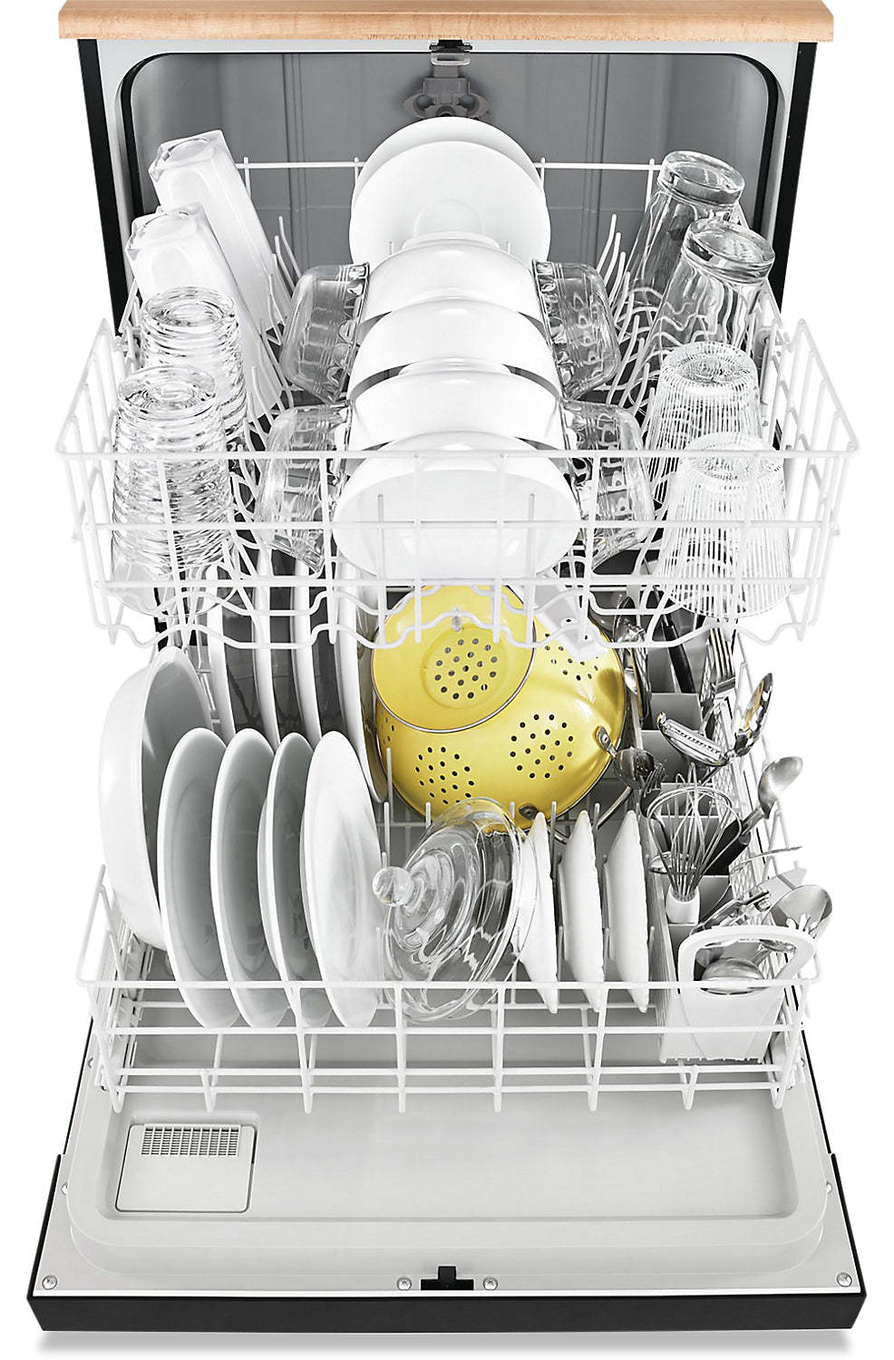 Lave-vaisselle portatif Whirlpool de 24 po et de 64 dBA avec commandes à l'avant - noir - WDP370PAHB | Lave-vaisselle portatif à commande frontale Whirlpool 24 64 dBA - Noir - WDP370PAHB