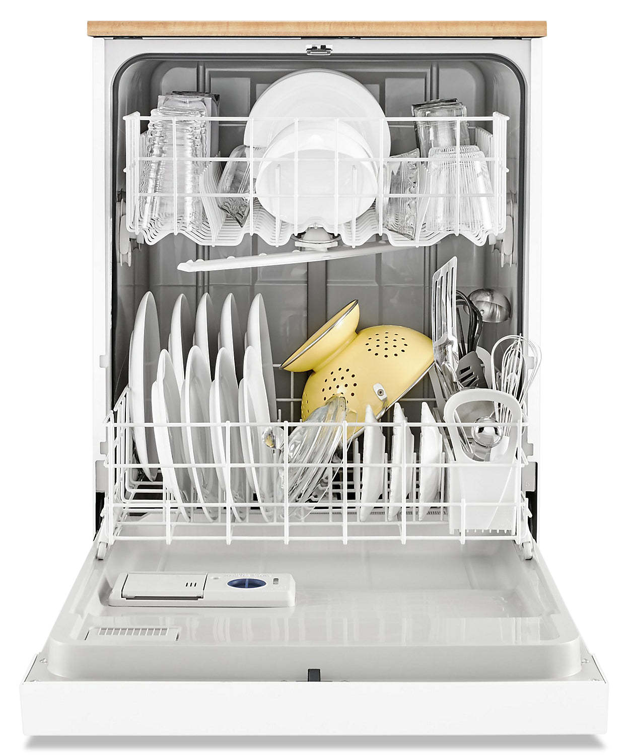 Lave-vaisselle portatif Whirlpool de 24 po et de 64 dBA avec commandes à l'avant - blanc - WDP370PAHW