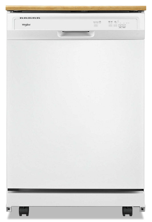 Lave-vaisselle portatif Whirlpool de 24 po et de 64 dBA avec commandes à l'avant - blanc - WDP370PAHW