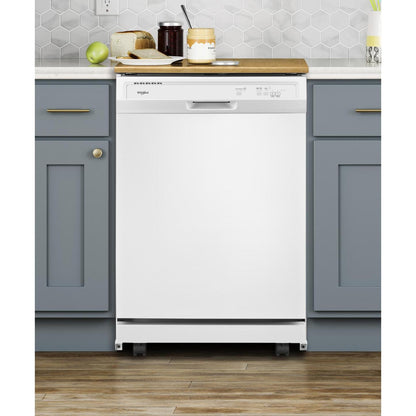 Lave-vaisselle portatif Whirlpool de 24 po et de 64 dBA avec commandes à l'avant - blanc - WDP370PAHW