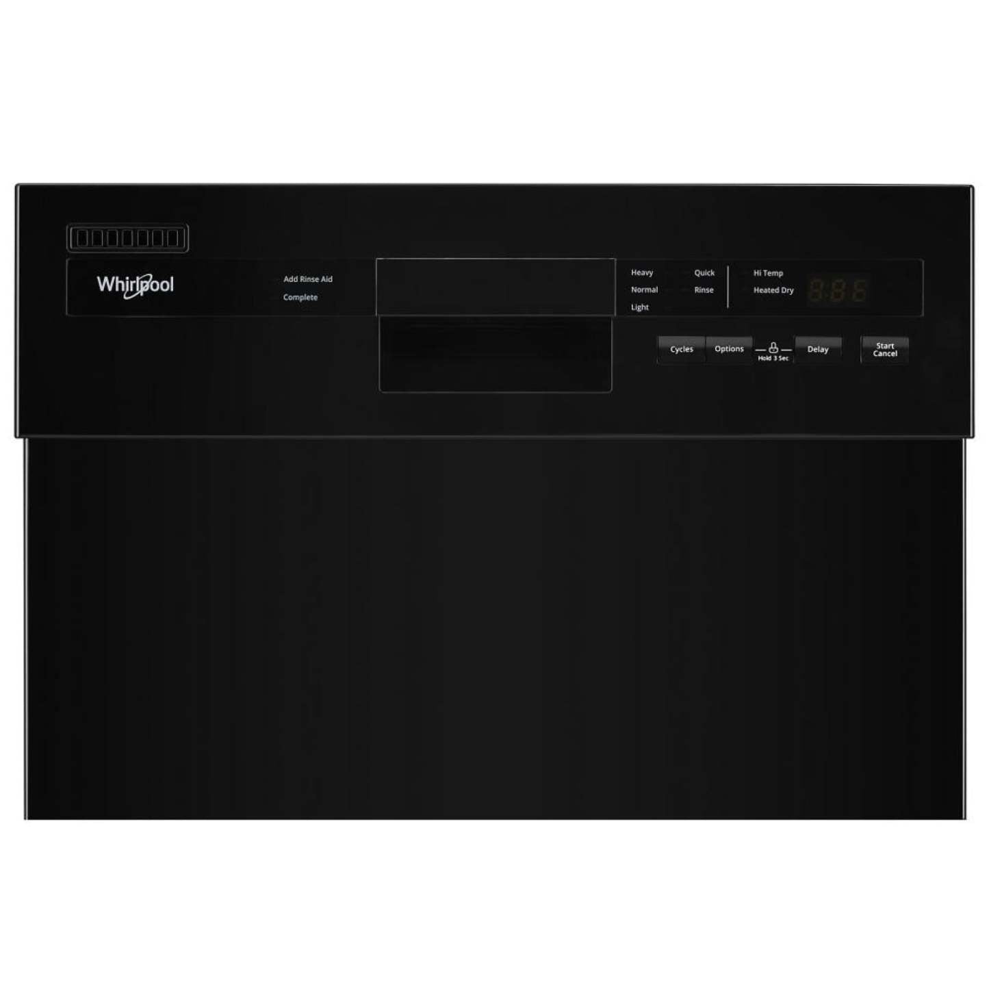Lave-vaisselle encastré Whirlpool de 18 po et de 50 dBA avec commandes à l’avant - noir - WDPS5118PB