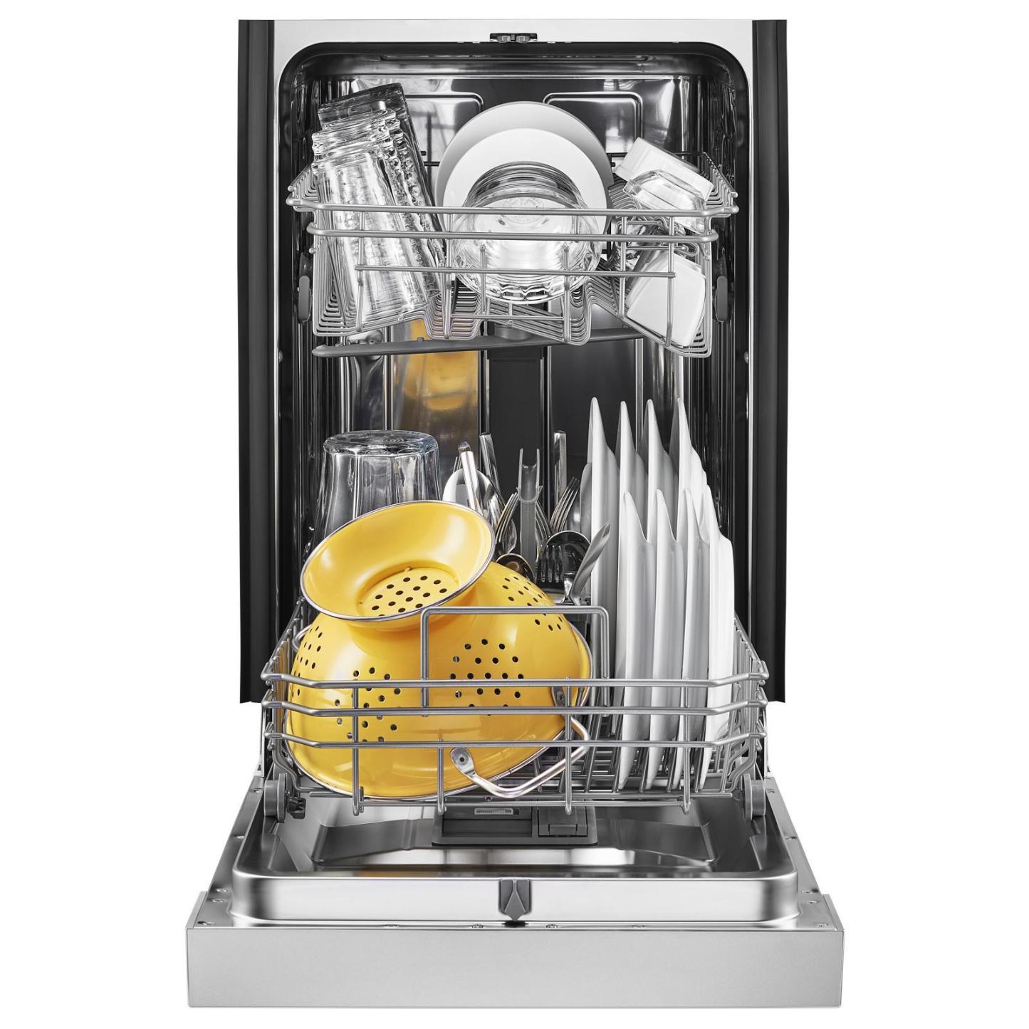 Lave-vaisselle encastré Whirlpool de 18 po et de 50 dBA avec commandes à l'avant - armoire en acier inoxydable monochromatique - WDPS5118P…