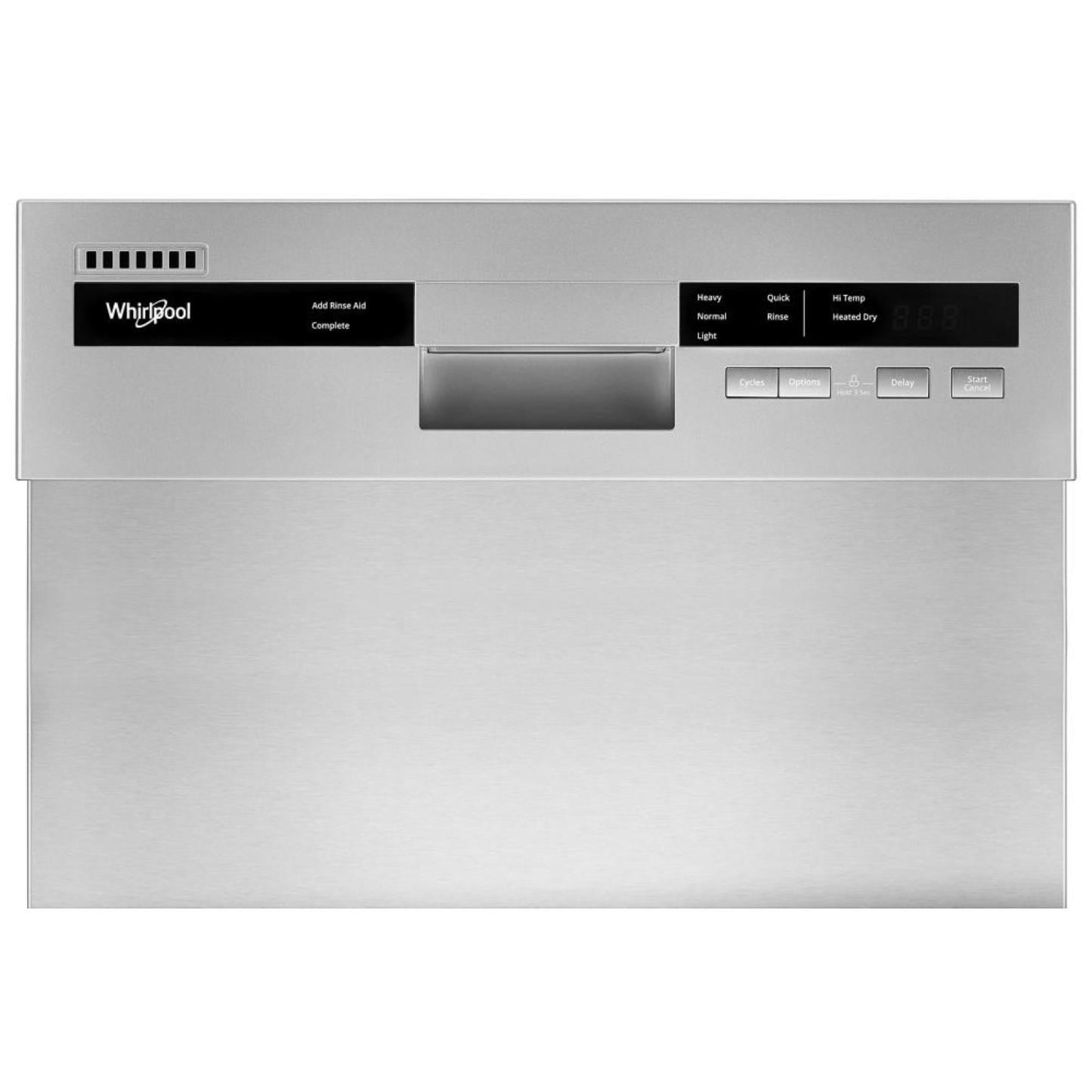 Lave-vaisselle encastré Whirlpool de 18 po et de 50 dBA avec commandes à l'avant - armoire en acier inoxydable monochromatique - WDPS5118P…