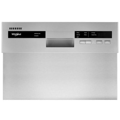 Lave-vaisselle encastré Whirlpool de 18 po et de 50 dBA avec commandes à l'avant - armoire en acier inoxydable monochromatique - WDPS5118P…