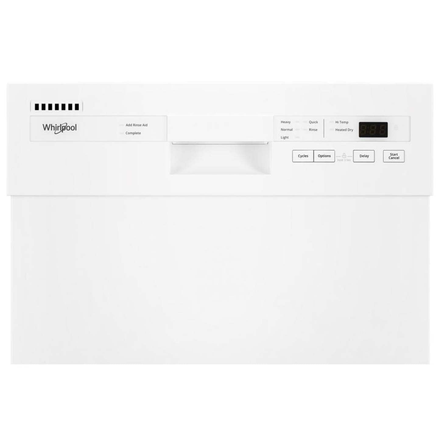 Lave-vaisselle encastré Whirlpool de 18 po et de 50 dBA avec commandes à l’avant - blanc - WDPS5118PW | Whirlpool 18 50 dBA Built-In Front-Control Dishwasher - White - WDPS5118P…
