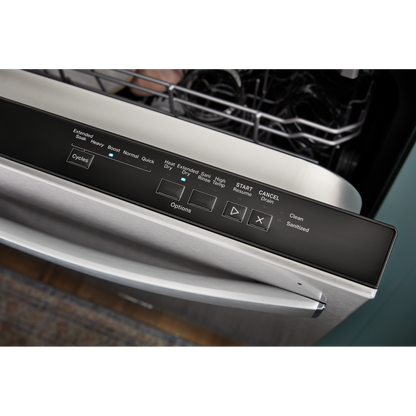 Lave-vaisselle Whirlpool 24 55 dBA encastrable à commande supérieure - Acier inoxydable résistant aux empreintes digitales - WDT54… | Lave-vaisselle encastré Whirlpool de 24 po et de 55 dBA avec commandes sur le dessus - acier inoxyda…