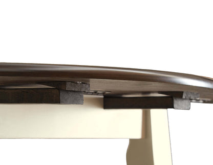 Table de salle à manger à abattants Woodanville, ronde 40,5 W - Deux tons blanc et marron | Table de salle à manger ronde Woodanville de 40,5 po à abattant - deux teintes, blanc et brun