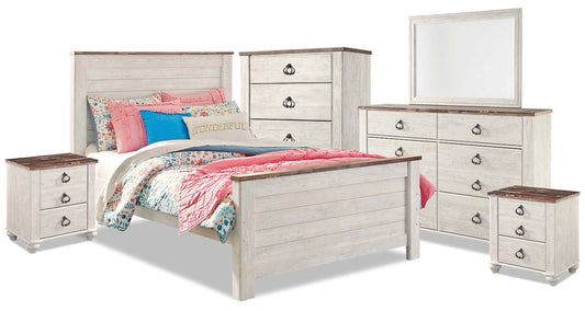 Willowton 8-Piece Full Bedroom Package|Ensemble de chambre à coucher Willowton 8 pièces avec lit double|WILLWFP8