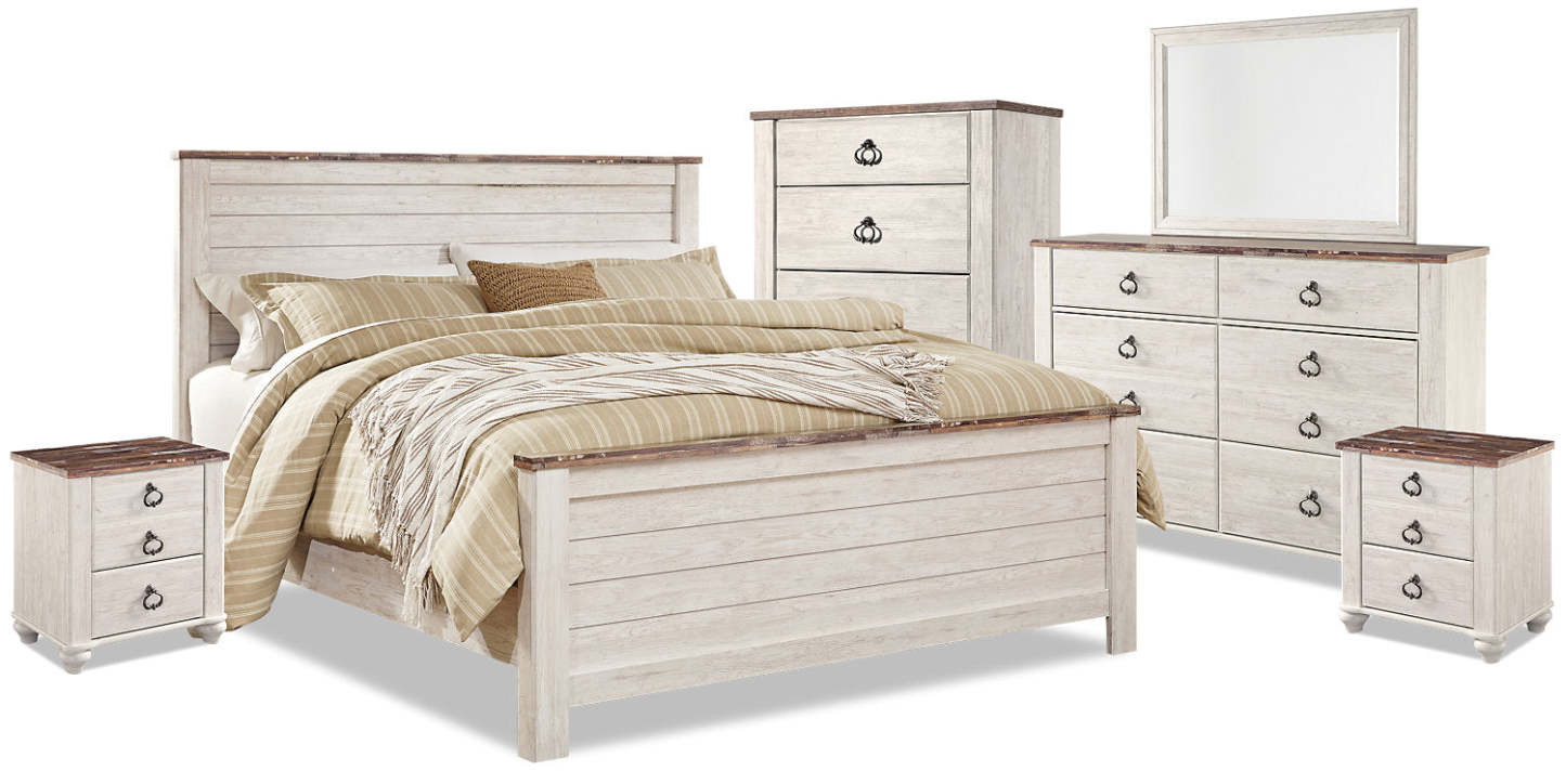 Willowton 8-Piece King Bedroom Package|Ensemble de chambre à coucher Willowton 8 pièces avec très grand lit|WILLWKP8
