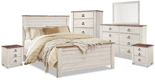 Ensemble de chambre à coucher Queen 8 pièces Willowton|Ensemble de chambre à coucher Willowton 8 pièces avec grand lit|WILLWQP8