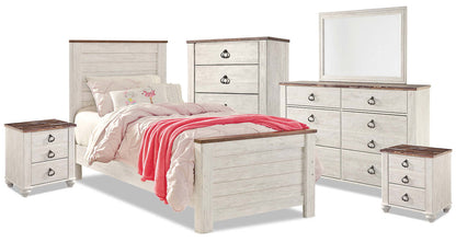 Willowton 8-Pièces Twin Bedroom Package|Ensemble de chambre à coucher Willowton 8 pièces avec lit simple|WILLWTP8