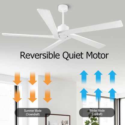 Ventilateur de plafond d'intérieur WINGBO 54 pouces avec moteur à courant continu sans éclairage - N/A