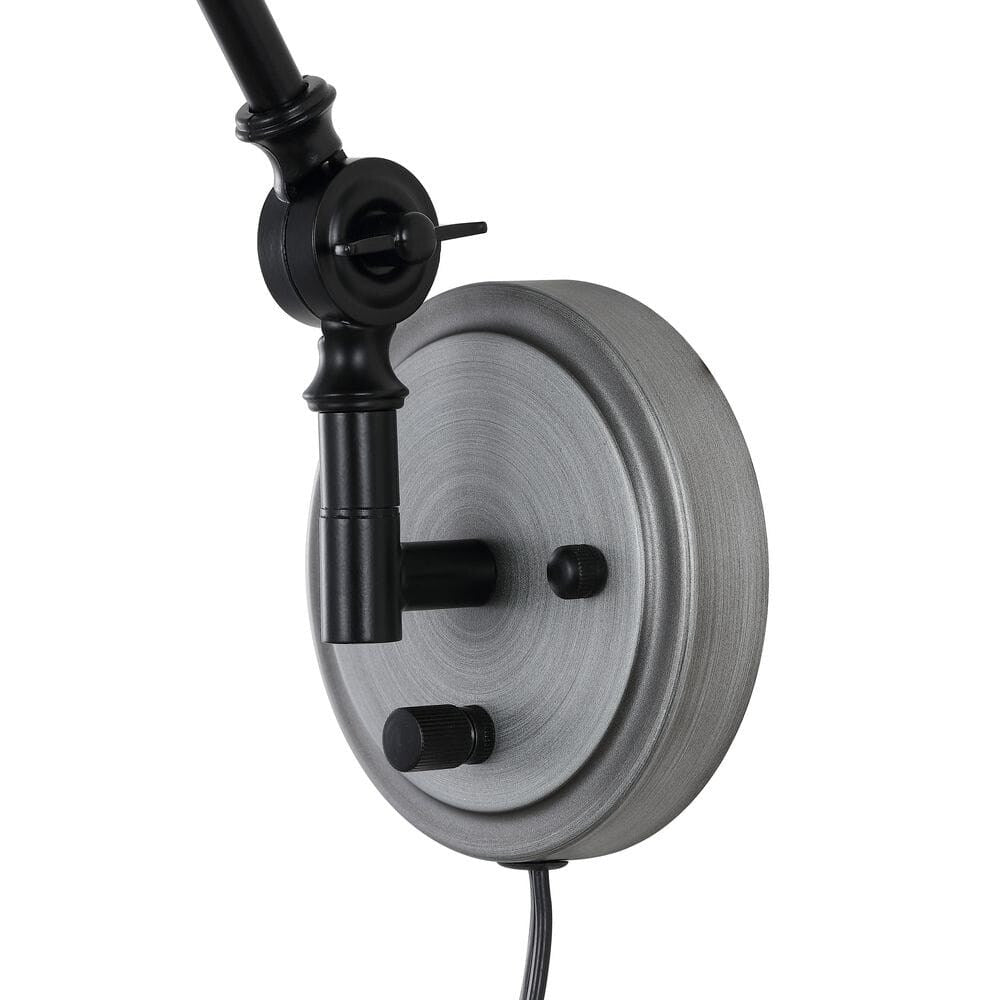 Applique murale industrielle WINGBO à bras articulé avec abat-jour en métal, lot de 2...