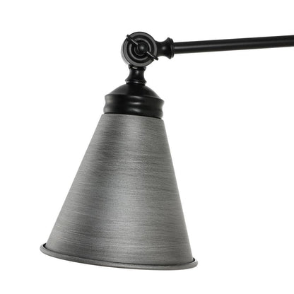 Applique murale industrielle WINGBO à bras articulé avec abat-jour en métal, lot de 2...