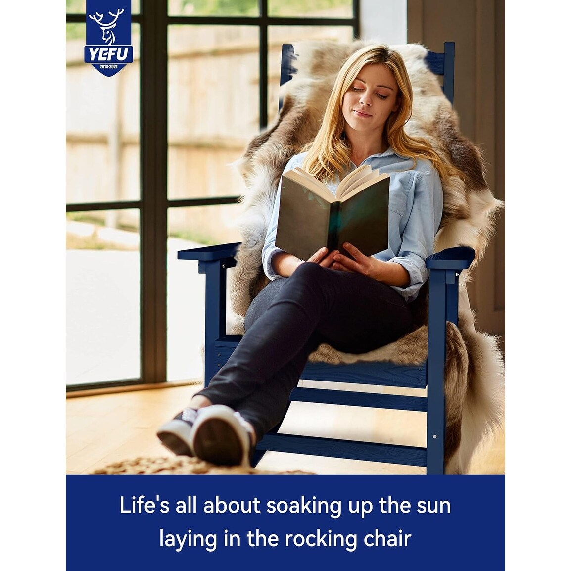 Chaise à bascule d'extérieur toutes saisons WINSOON, lot de 2