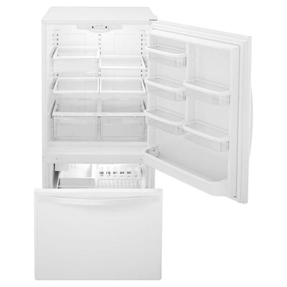Réfrigérateur Whirlpool de 30 po et de 18,7 pi³ à congélateur inférieur - blanc sur blanc - WRB329DFBW | Whirlpool 30 18.7 Cu. Ft. Bottom-Mount Refrigerator - White-on-White - WRB329DF…