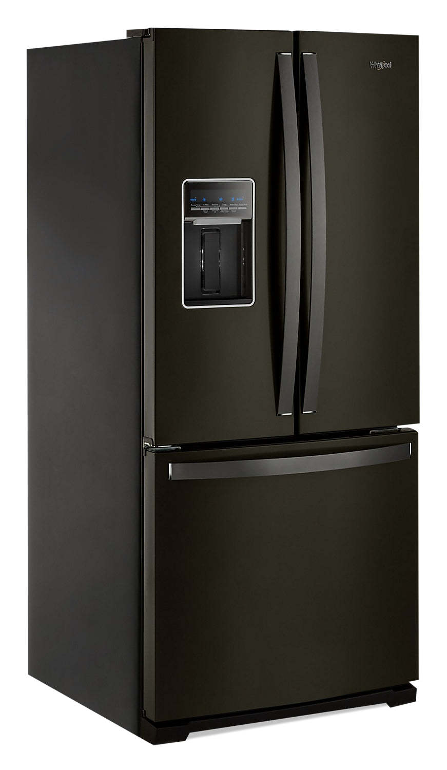 Réfrigérateur Whirlpool de 30 pi³ et de 20 po à portes françaises - acier inoxydable noir - WRF560SEHV | Réfrigérateur Whirlpool de 20 pi³ et de 30 po à portes françaises - acier inoxydable noir - WRF560SE…