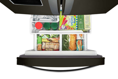 Réfrigérateur Whirlpool de 30 pi³ et de 20 po à portes françaises - acier inoxydable noir - WRF560SEHV | Réfrigérateur Whirlpool de 20 pi³ et de 30 po à portes françaises - acier inoxydable noir - WRF560SE…