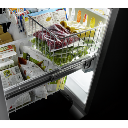 Whirlpool 33 22 pi³ Réfrigérateur à congélateur inférieur - noir - WRFF5333PB | Réfrigérateur Whirlpool de 22 pi³ et de 33 po à congélateur inférieur - noir - WRFF5333PB