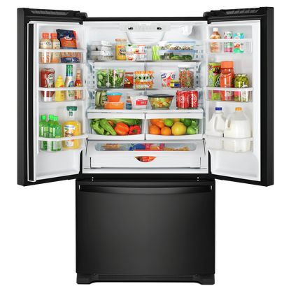 Whirlpool 33 22 pi³ Réfrigérateur à congélateur inférieur - noir - WRFF5333PB | Réfrigérateur Whirlpool de 22 pi³ et de 33 po à congélateur inférieur - noir - WRFF5333PB