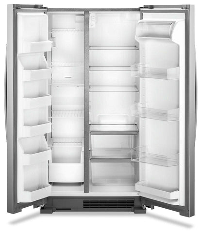 Réfrigérateur Whirlpool de 36 po et de 25 pi³ à compartiments juxtaposés - acier inoxydable monochrome - WRS315SNHM | Whirlpool 36 25 Cu. Ft. Side-by-Side Refrigerator - Monochromatic Stainless Steel