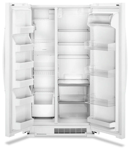 Réfrigérateur Whirlpool de 36 po et de 25 pi³ à compartiments juxtaposés - blanc - WRS315SNHW | Tourbillon 36 25 Cu. Fort. Réfrigérateur côte à côte - Blanc - WRS315SNHW
