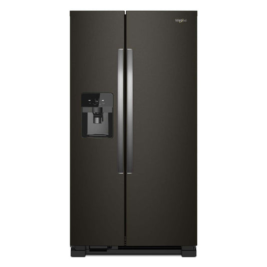 Réfrigérateur Whirlpool de 33 po et de 21 pi³ à compartiments juxtaposés - acier inoxydable noir - WRS321SDHV | Whirlpool 33 21 Cu. Ft. Side-by-Side Refrigerator - Black Stainless - W…