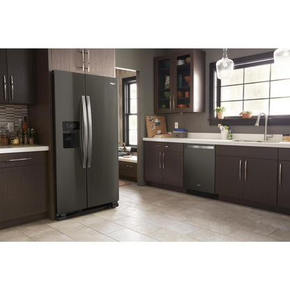 Réfrigérateur Whirlpool de 33 po et de 21 pi³ à compartiments juxtaposés - acier inoxydable noir - WRS321SDHV | Whirlpool 33 21 Cu. Ft. Side-by-Side Refrigerator - Black Stainless - W…
