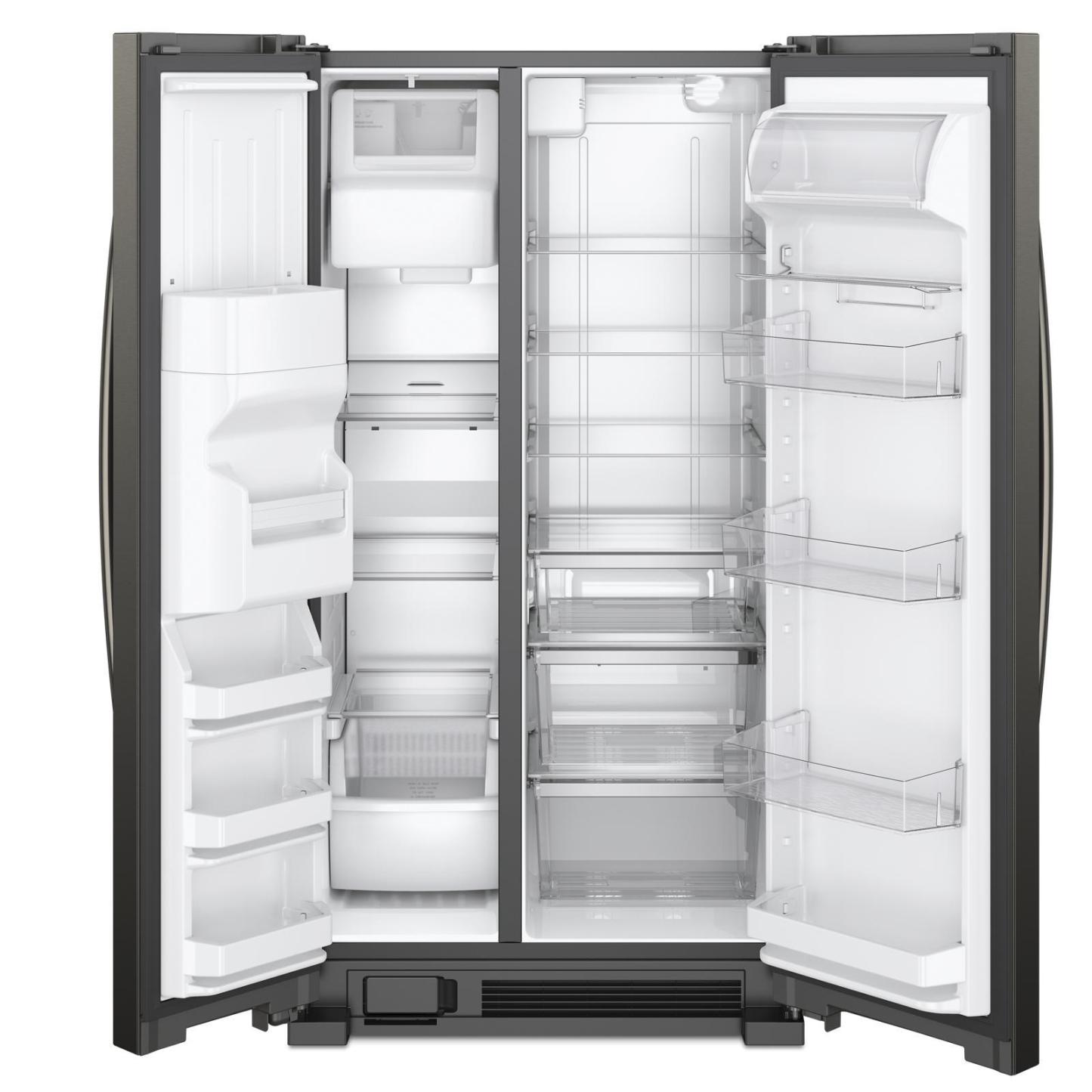 Réfrigérateur Whirlpool de 33 po et de 21 pi³ à compartiments juxtaposés - acier inoxydable noir - WRS321SDHV | Whirlpool 33 21 Cu. Ft. Side-by-Side Refrigerator - Black Stainless - W…