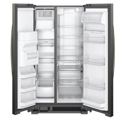 Réfrigérateur Whirlpool de 33 po et de 21 pi³ à compartiments juxtaposés - acier inoxydable noir - WRS321SDHV | Whirlpool 33 21 Cu. Ft. Side-by-Side Refrigerator - Black Stainless - W…