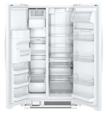 Réfrigérateur Whirlpool de 36 po et de 25 pi³ à compartiments juxtaposés - blanc - WRS325SDHW | Whirlpool 36 25 Cu. Ft. Side-by-Side Refrigerator - White - WRS325SDHW