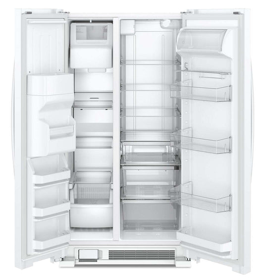 Réfrigérateur Whirlpool de 36 po et de 25 pi³ à compartiments juxtaposés - blanc - WRS325SDHW | Whirlpool 36 25 Cu. Ft. Side-by-Side Refrigerator - White - WRS325SDHW