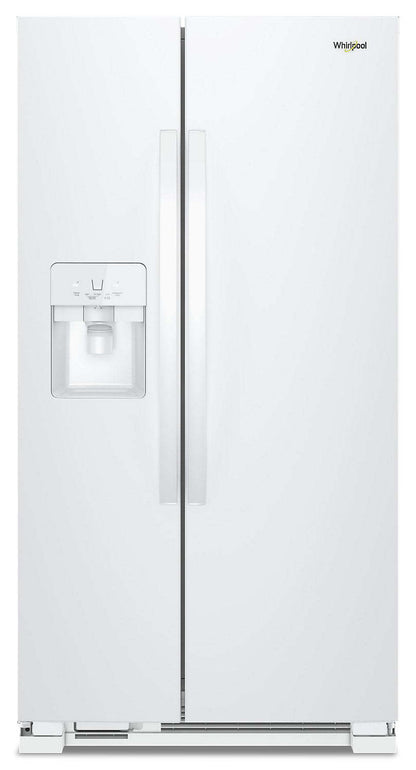 Réfrigérateur Whirlpool de 36 po et de 25 pi³ à compartiments juxtaposés - blanc - WRS325SDHW | Whirlpool 36 25 Cu. Ft. Side-by-Side Refrigerator - White - WRS325SDHW