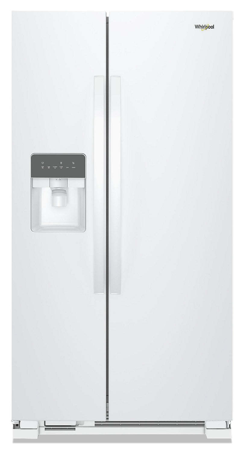 Réfrigérateur Whirlpool de 36 po et de 25 pi³ à compartiments juxtaposés - blanc - WRS335SDHW | Tourbillon 36 25 Cu. Fort. Réfrigérateur côte à côte - Blanc - WRS335SDHW