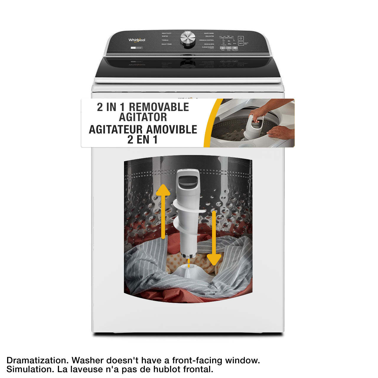 Laveuse Whirlpool à chargement par le haut de 6,1 pi³ - blanche - WTW6157PW | Whirlpool 6.1 Cu. Ft. Top-Load Washer - White - WTW6157PW