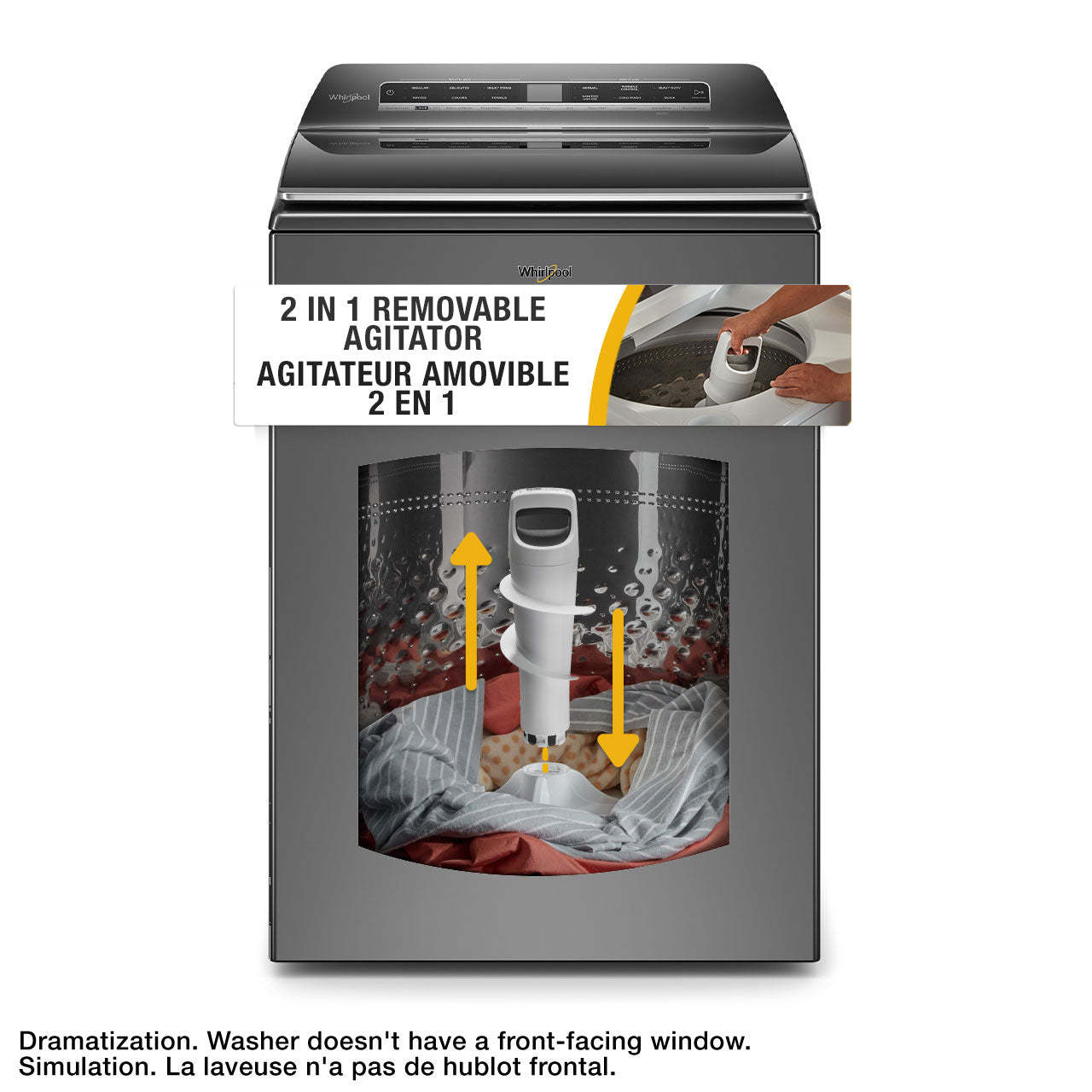 Laveuse intelligente Whirlpool à chargement par le haut de 6 pi³ - ombre chrome - WTW8127LC | Whirlpool 6.0 Cu. Ft. Smart Top-Load Washer - Chrome Shadow - WTW8127LC