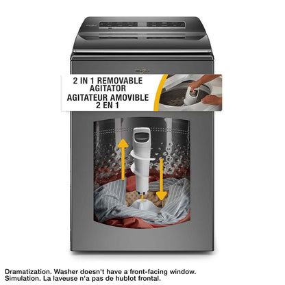 Laveuse intelligente Whirlpool à chargement par le haut de 6 pi³ - ombre chrome - WTW8127LC | Whirlpool 6.0 Cu. Ft. Smart Top-Load Washer - Chrome Shadow - WTW8127LC