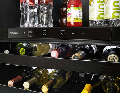 Refroidisseur à vin Whirlpool de 5,2 pi³ et de 24 po sous le comptoir - acier inoxydable noir - WUB50X24HV
