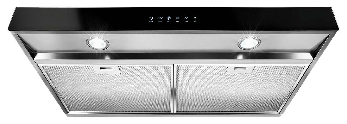 Hotte de cuisinière Whirlpool 30 avec fonction Boost - WVU57UC0FS|Hotte de cuisinière Whirlpool de 30 po avec fonction de niveau optimal - WVU57UC0FS|WVW570FS