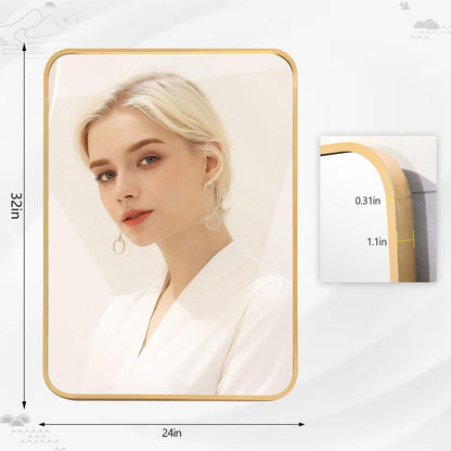 Miroir de salle de bain mural à coins arrondis