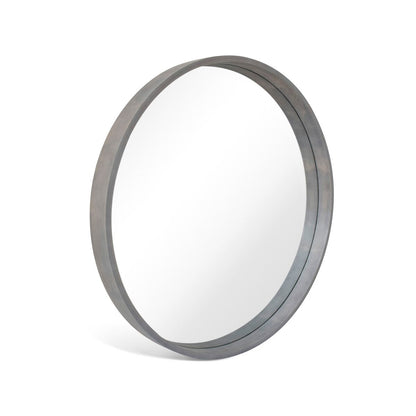 Miroir mural rond classique de style ferme avec cadre en bois